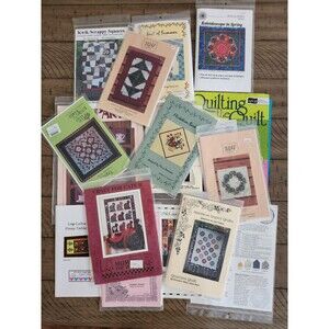 Lot of 18 Quilt Sewing Pattern Primitive Country Patchwork Quilting Projects New
